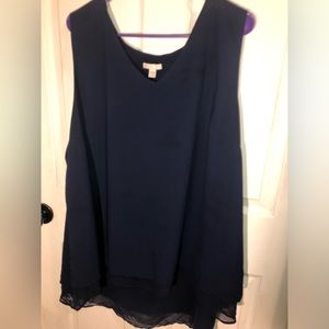 - Lane Bryant size 22 sleeveless lightweight summer dressy navy top EUC